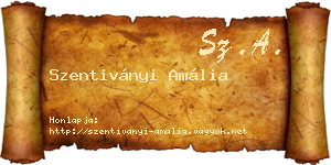 Szentiványi Amália névjegykártya